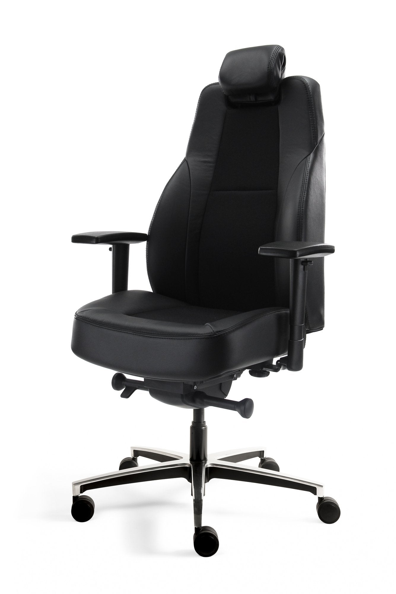 24 uurs bureaustoel half leder