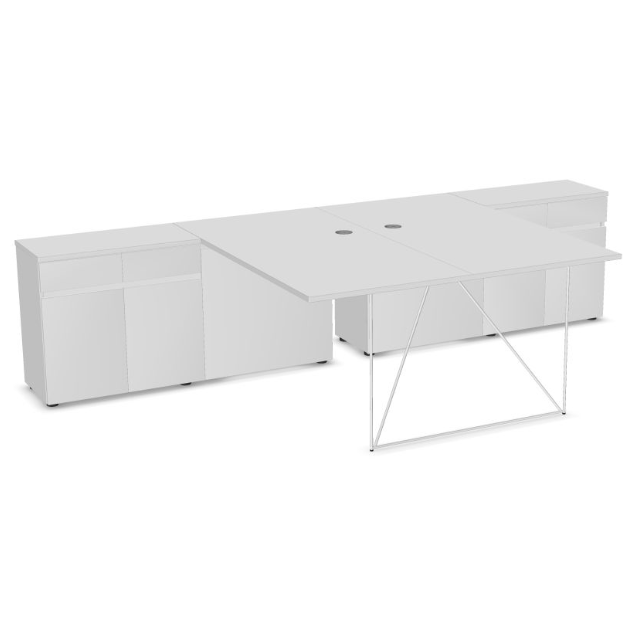 Duo bureautafel AIR met draaideur kast