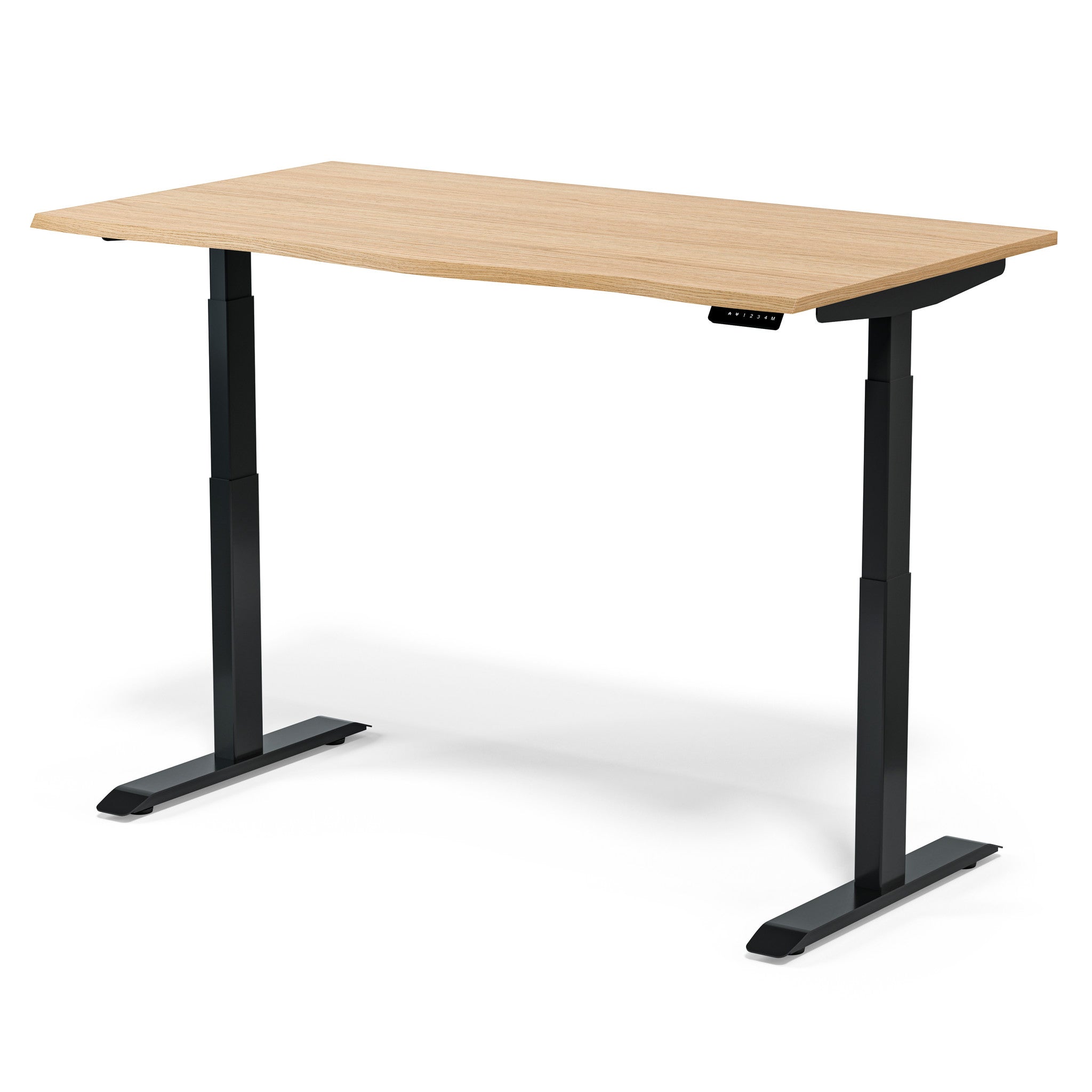 Elektrisch zit-sta bureau Solido massief Eiken