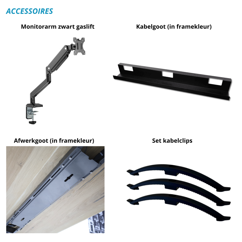 Elektrisch zit-sta bureau Solido Bamboe