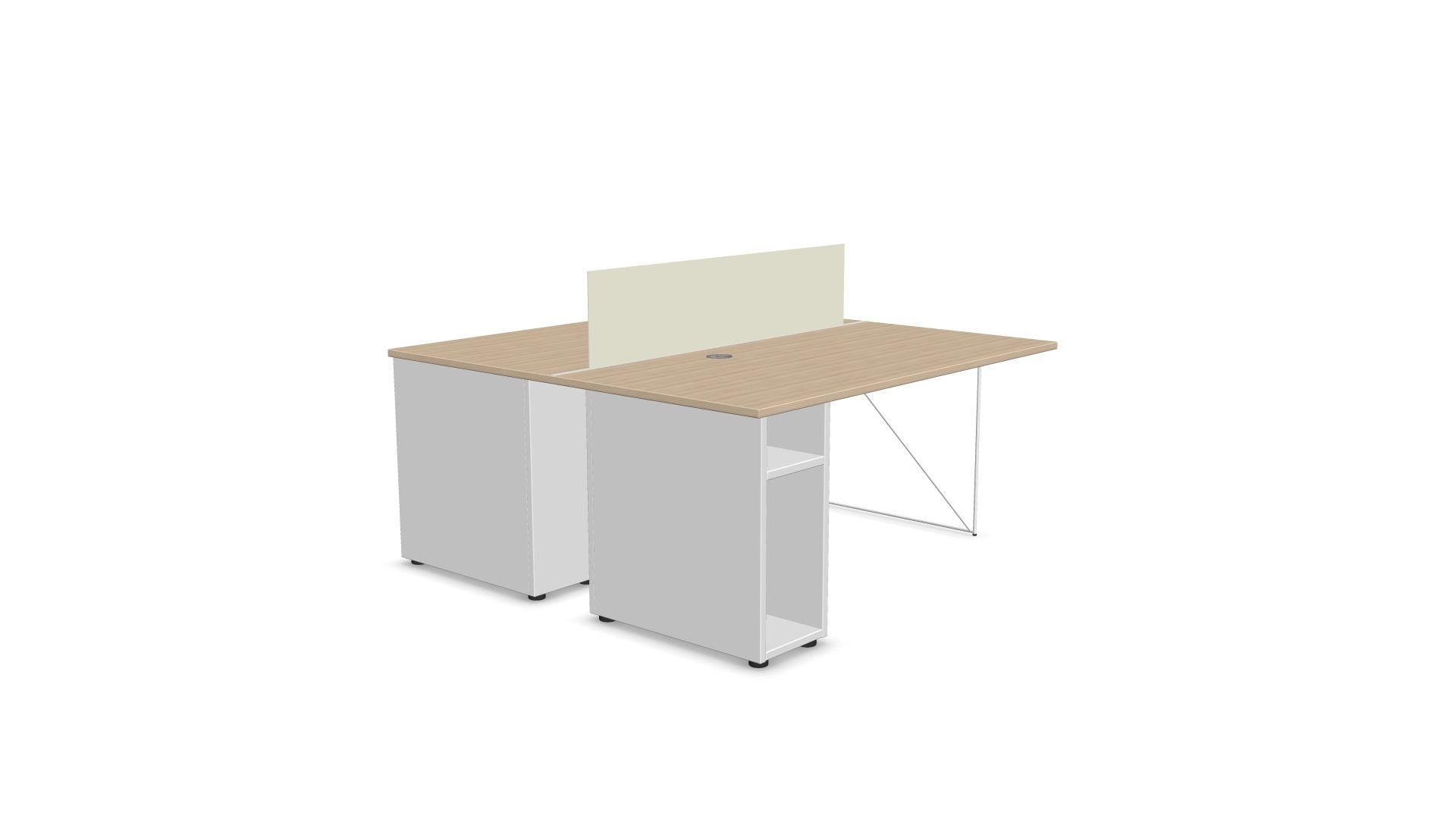 Duo bureautafel AIR met open kast
