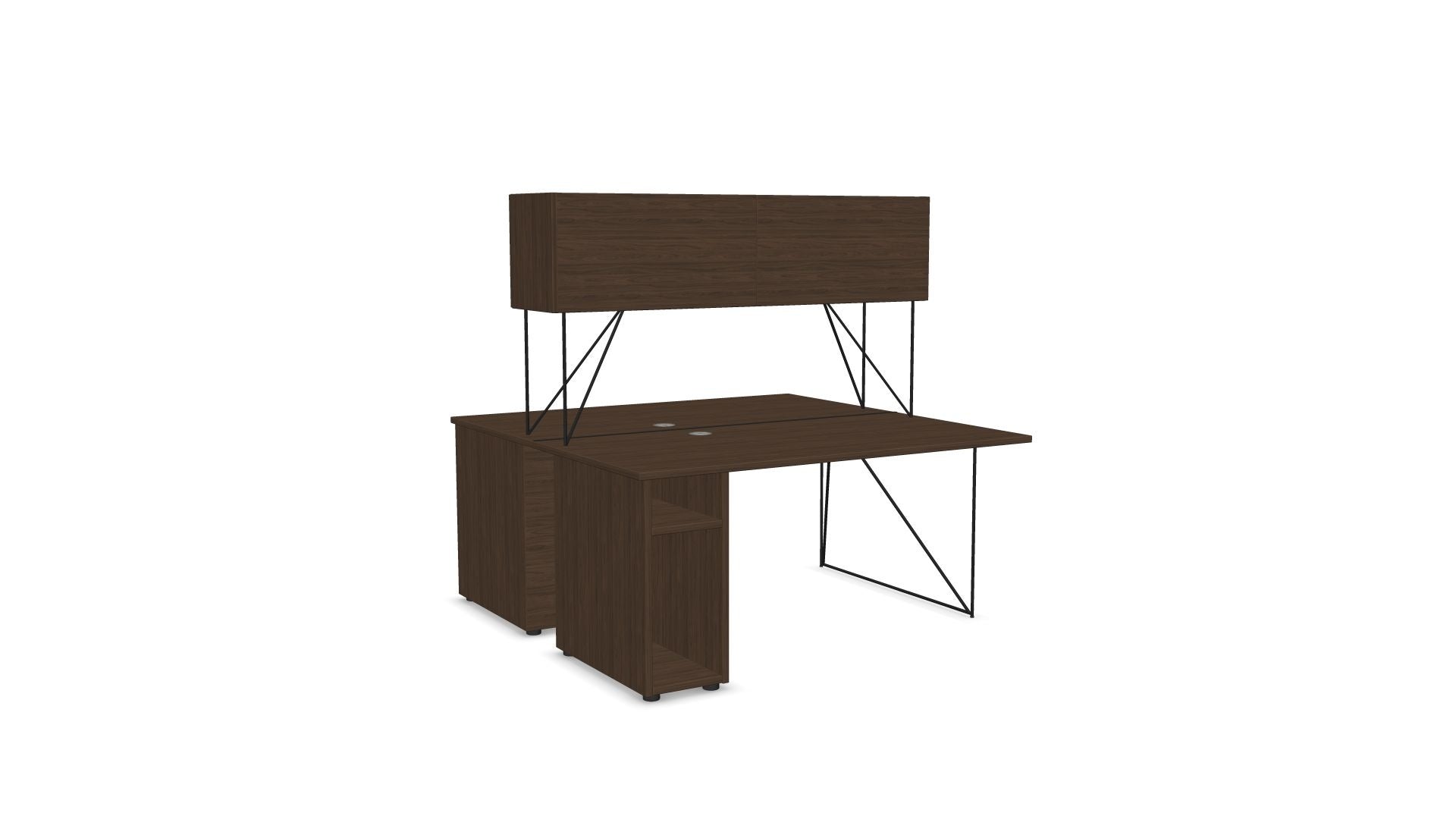 Duo bureautafel AIR met open kast