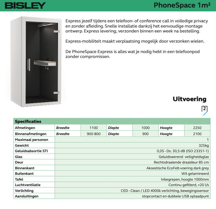 Bisley PhoneSpace Belcel Refurbished (direct leverbaar)